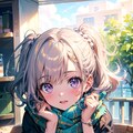 （３１４HQ）銀髪ちゃんニットマフラー 2枚目
