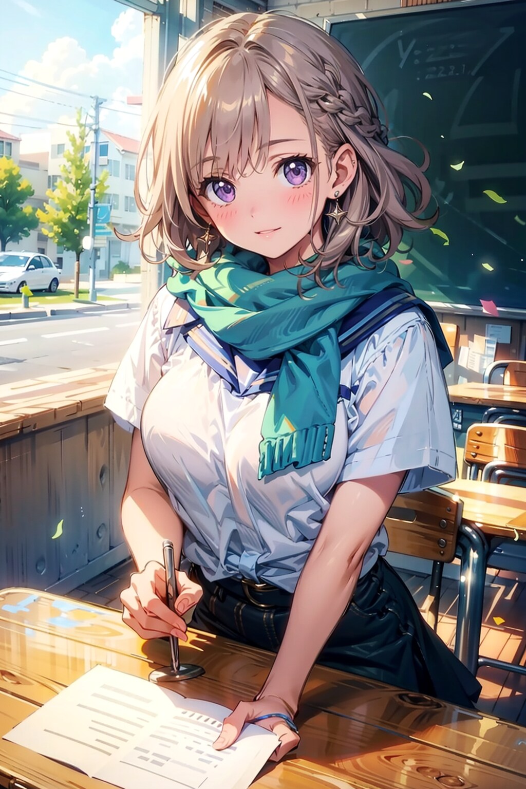 （３１４HQ）銀髪ちゃんニットマフラー