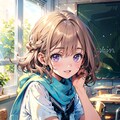（３１４HQ）銀髪ちゃんニットマフラー 4枚目