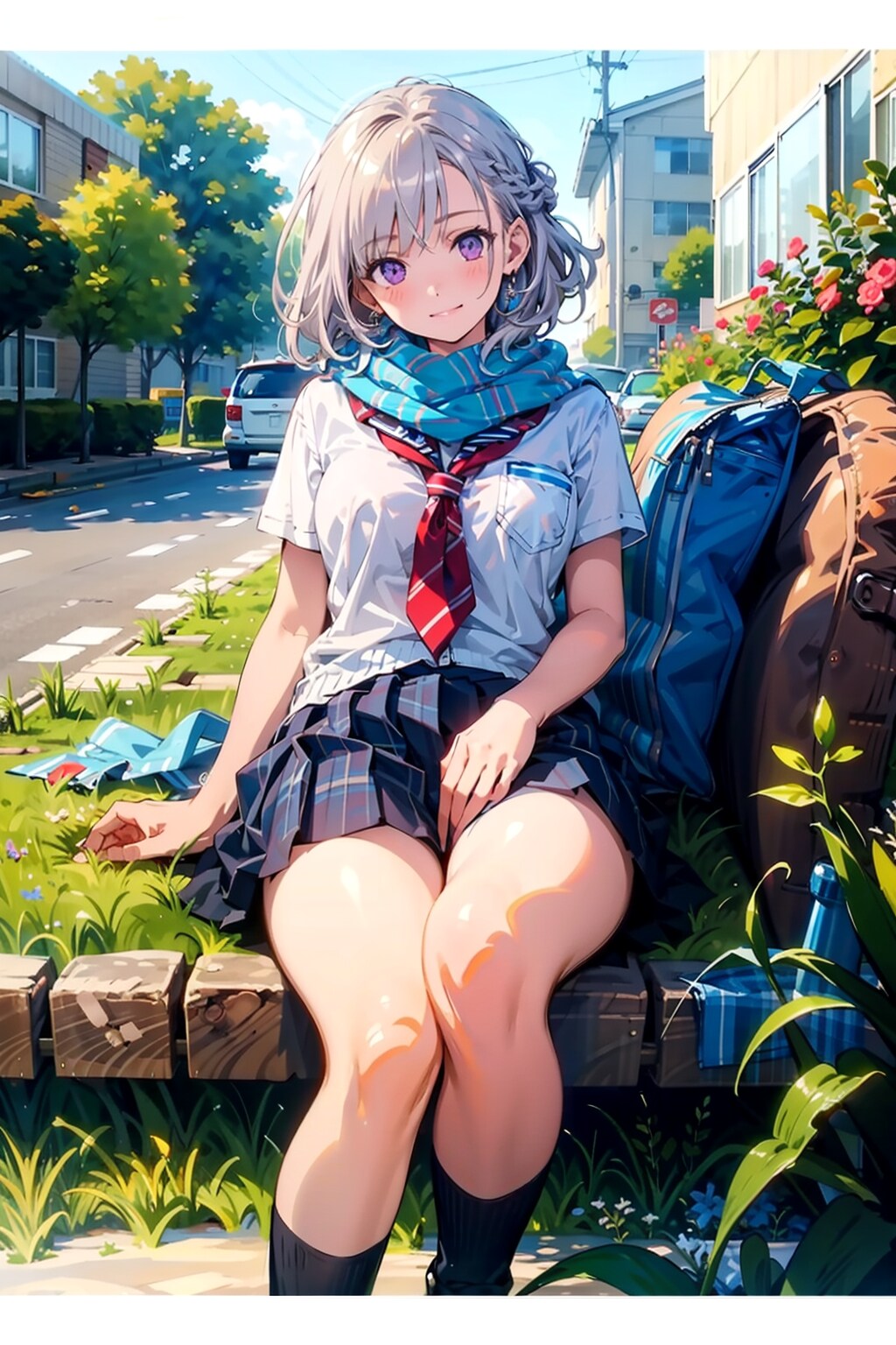 （３１４HQ）銀髪ちゃんニットマフラー
