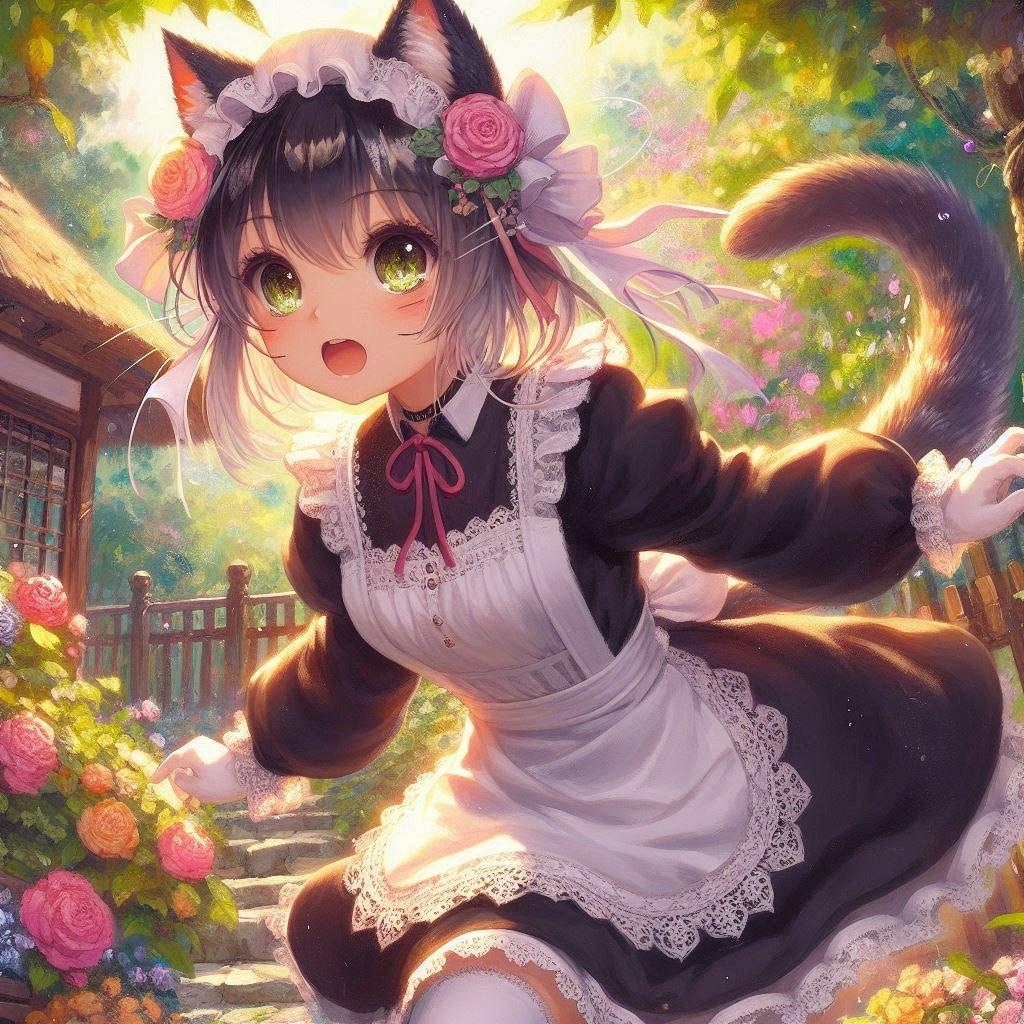 お庭で茶話会。