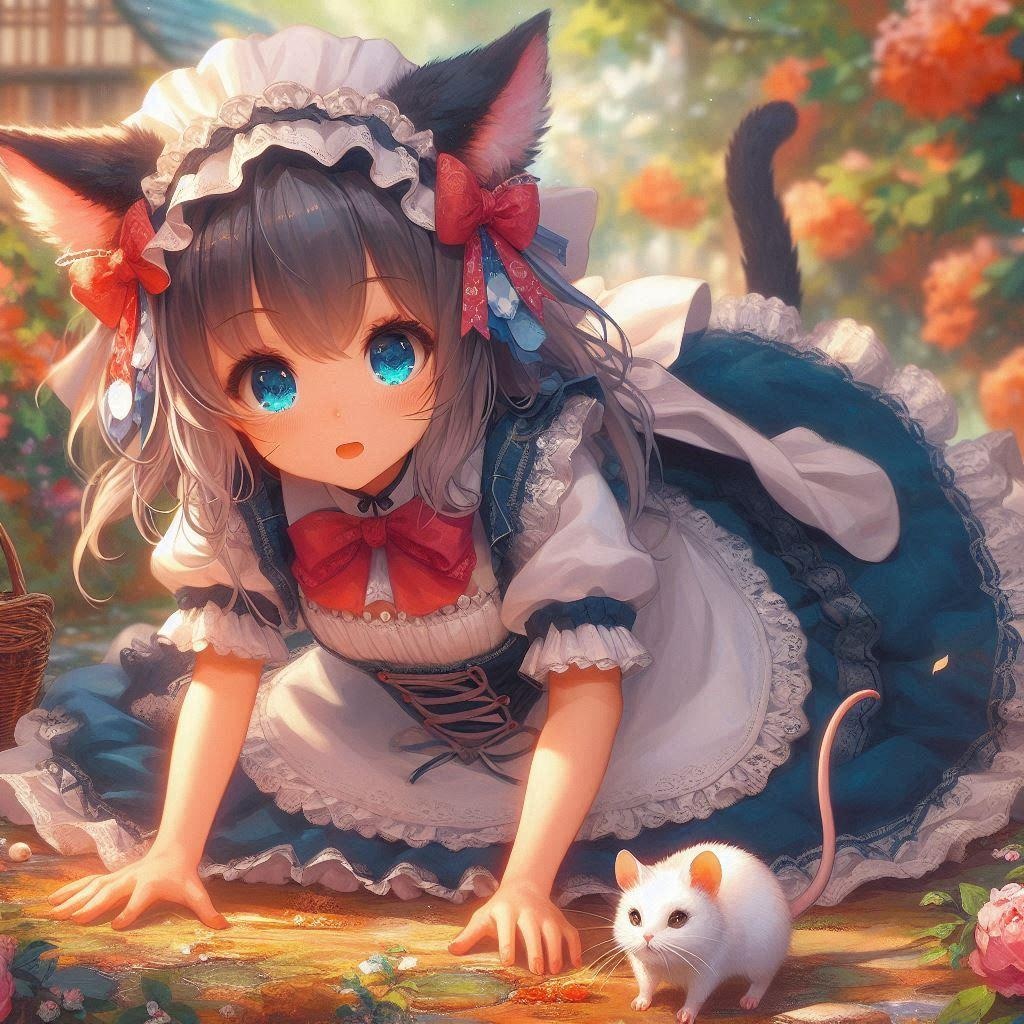 お庭で茶話会。