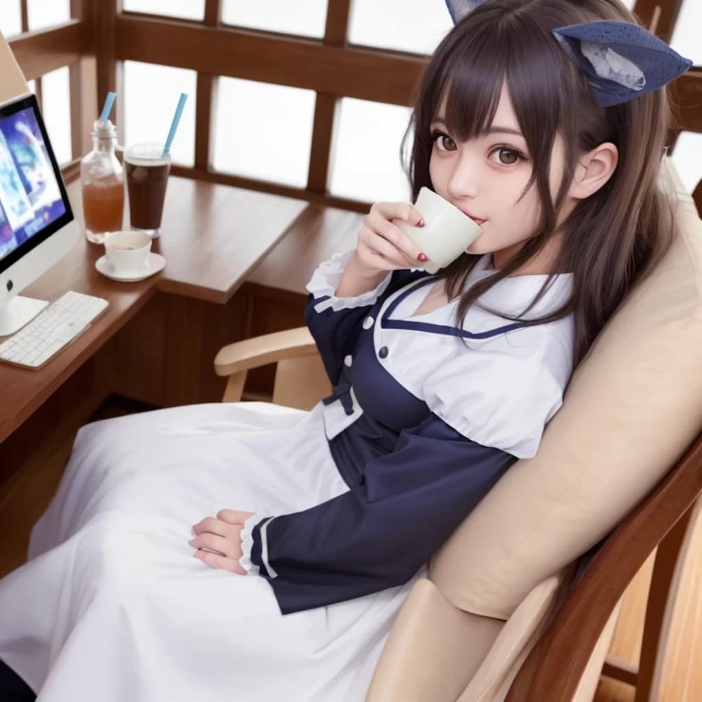 黒髪ロングで漫画喫茶の美女６５