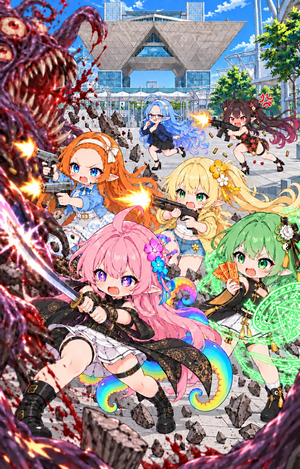 『ランドグリーズ』戦闘中！今日も妖魔をお掃除しちゃうぞっ☆