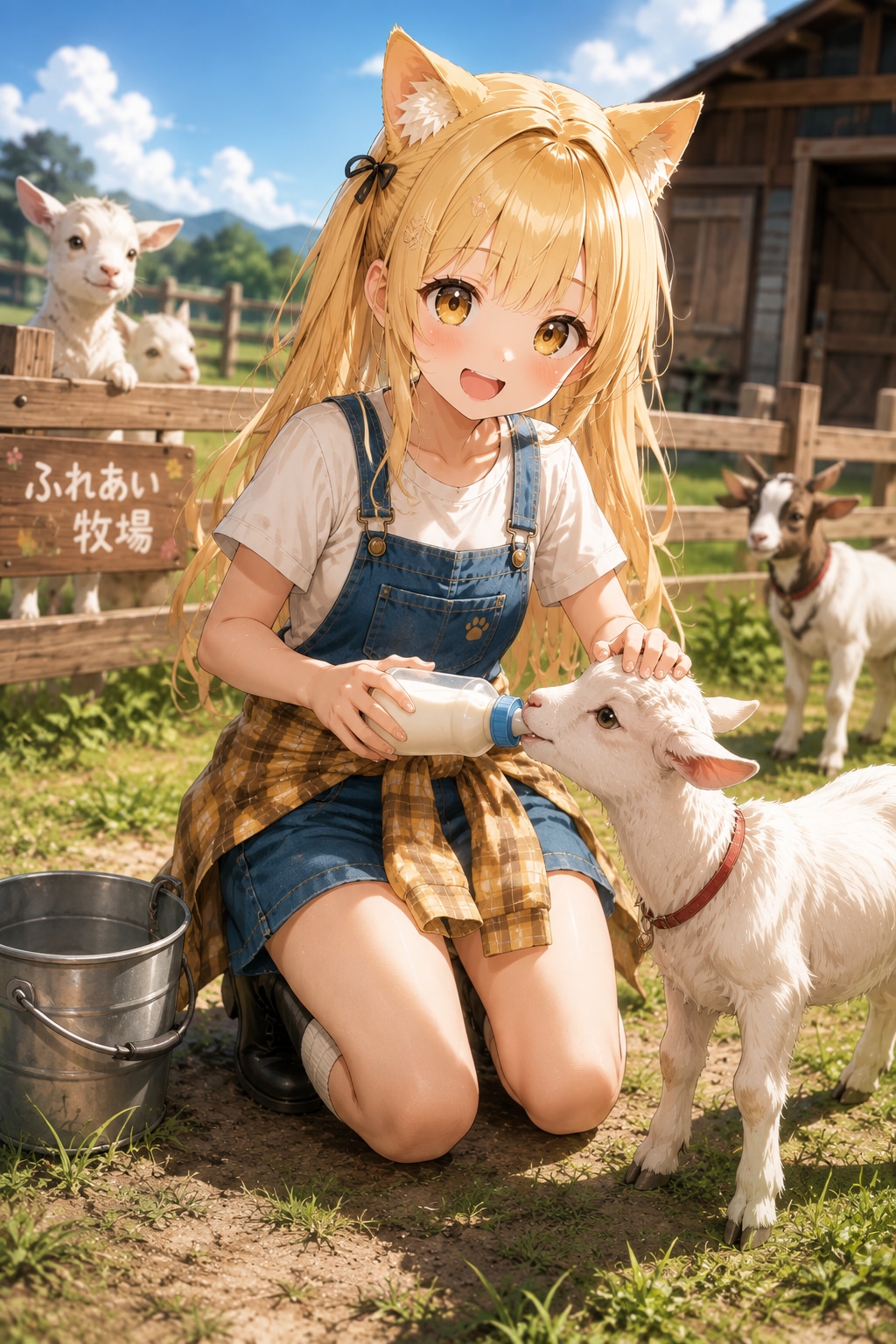 陽菜の子山羊さんとのふれあいコーナー