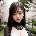 お花見ゴス系女子 6枚目