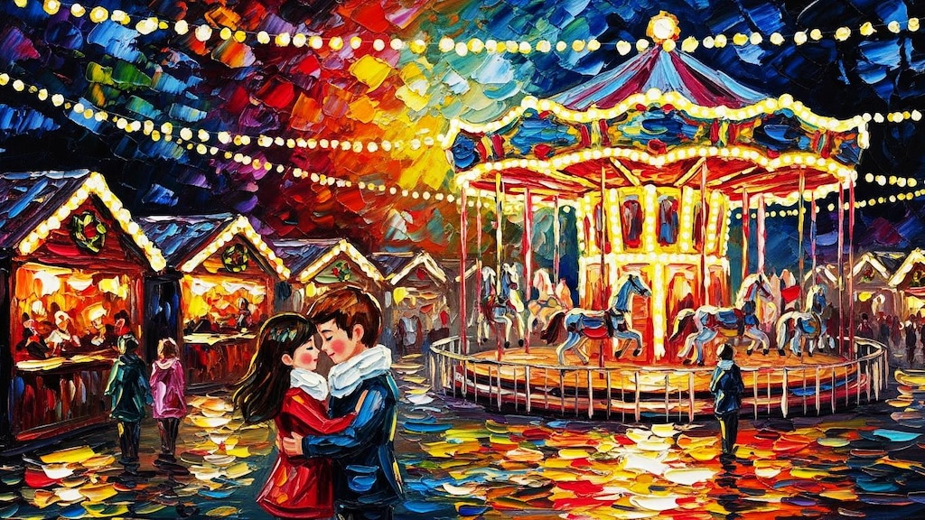 クリスマスマーケットのふたり