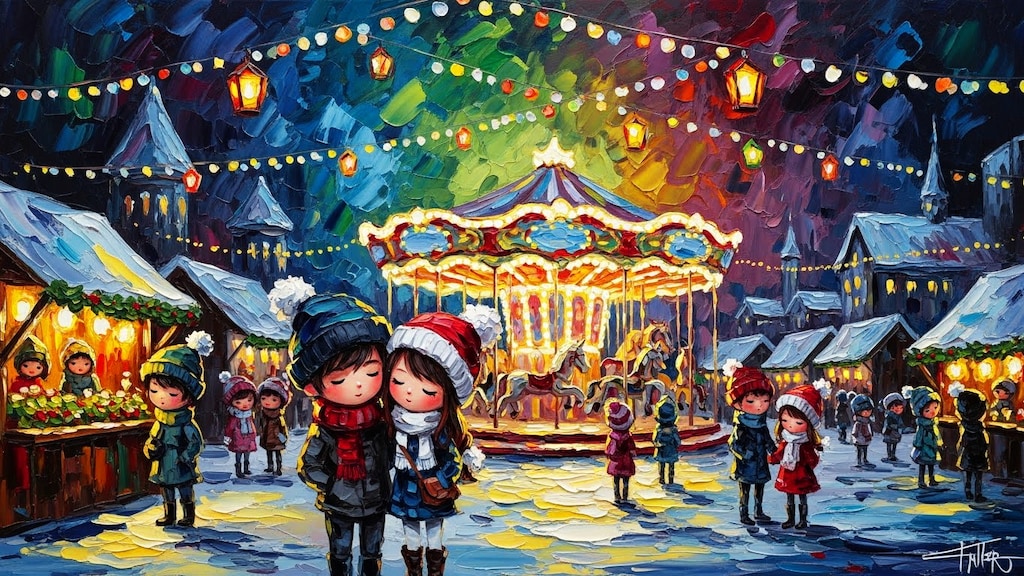 クリスマスマーケットのふたり