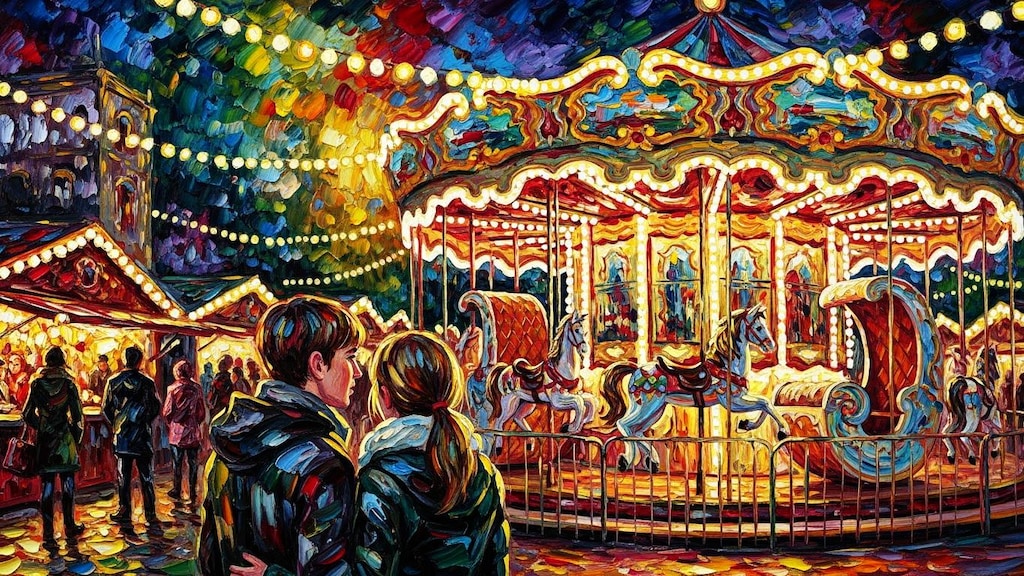 クリスマスマーケットのふたり