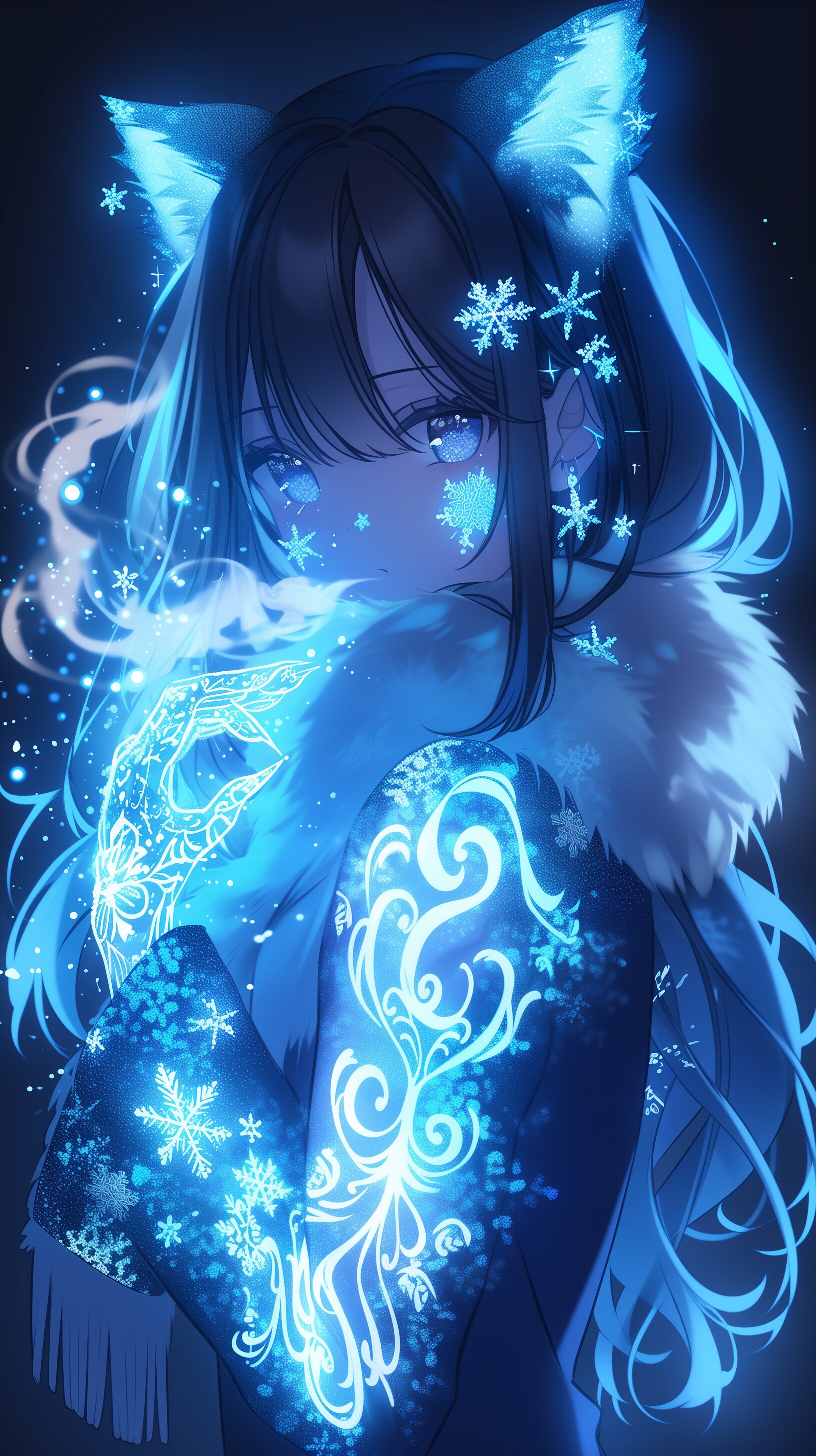 その腕に輝く雪の結晶