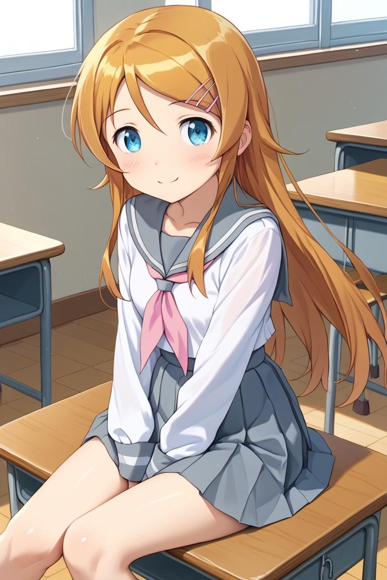 茶髪制服少女