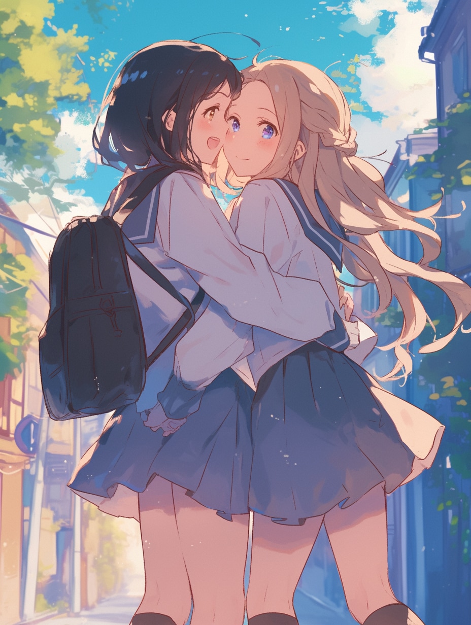 キスしたい二人のJK38 | の人気AIイラスト・グラビア