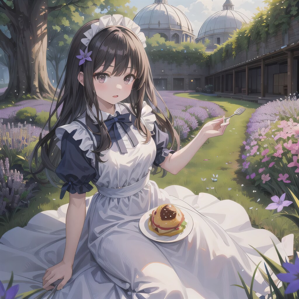 黒髪ロングでメイド服の少女１３