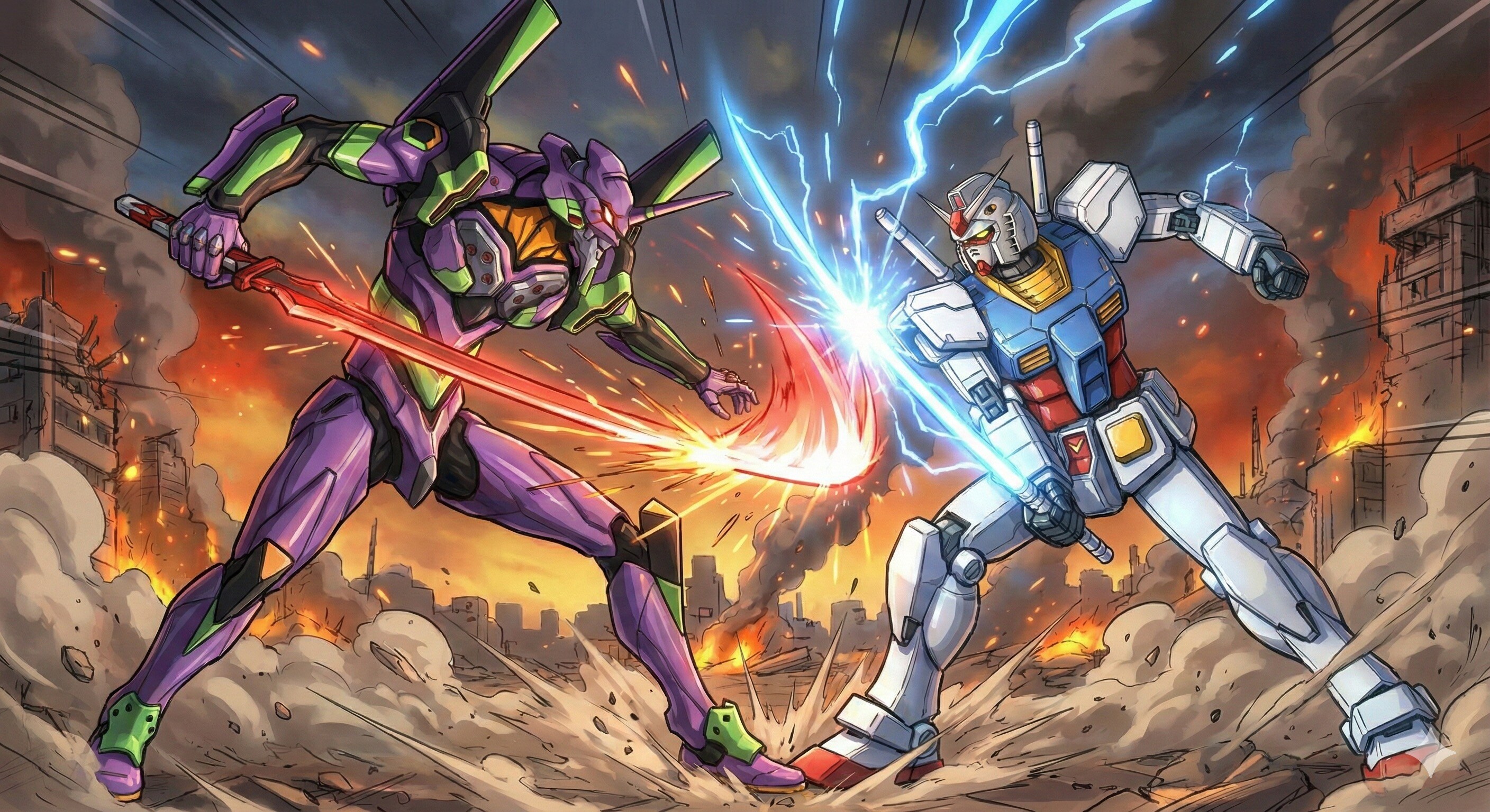 ガンダム対エヴァ | の人気AIイラスト・グラビア