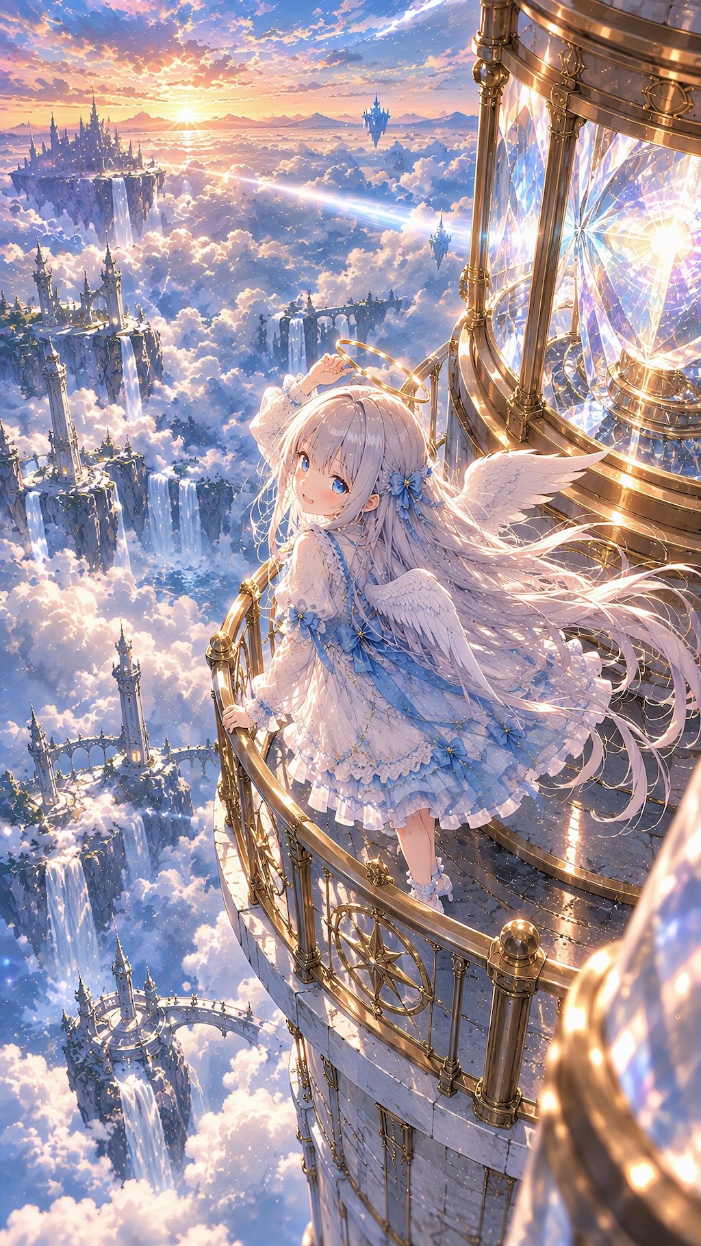 今日のルルエル  雲の灯台、朝の当番なのら♪