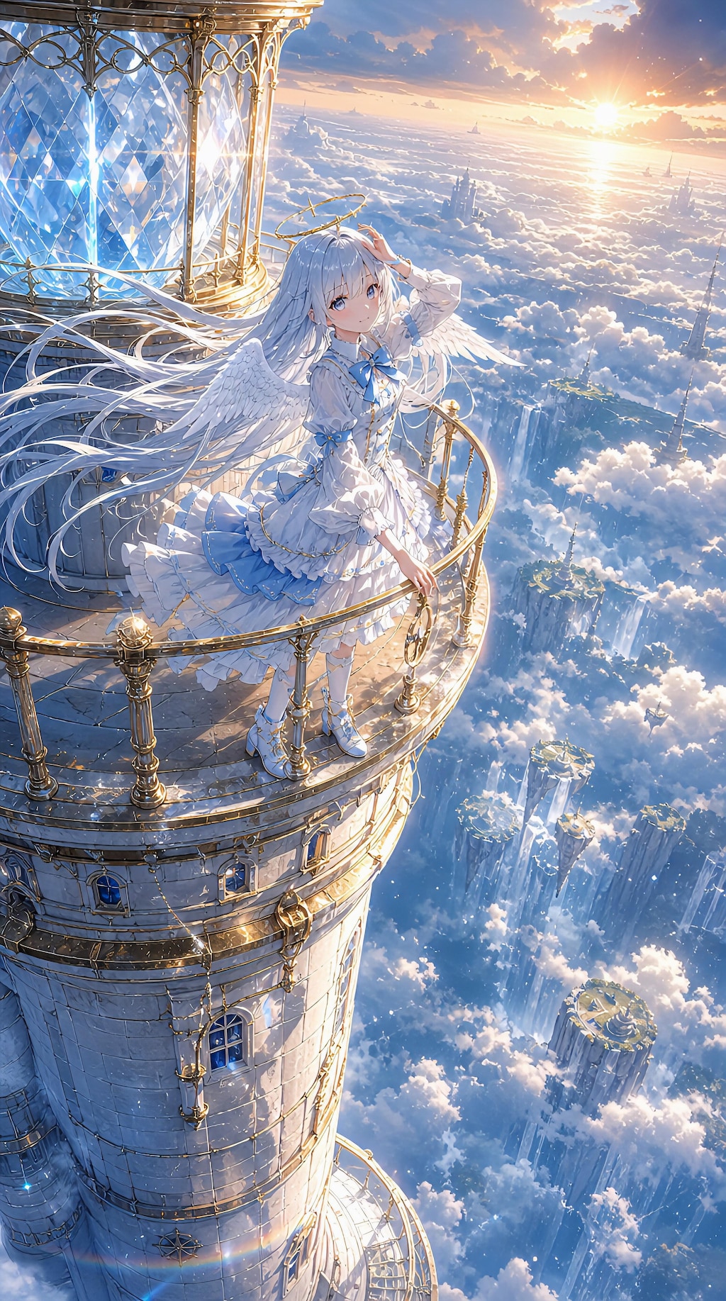 今日のルルエル  雲の灯台、朝の当番なのら♪