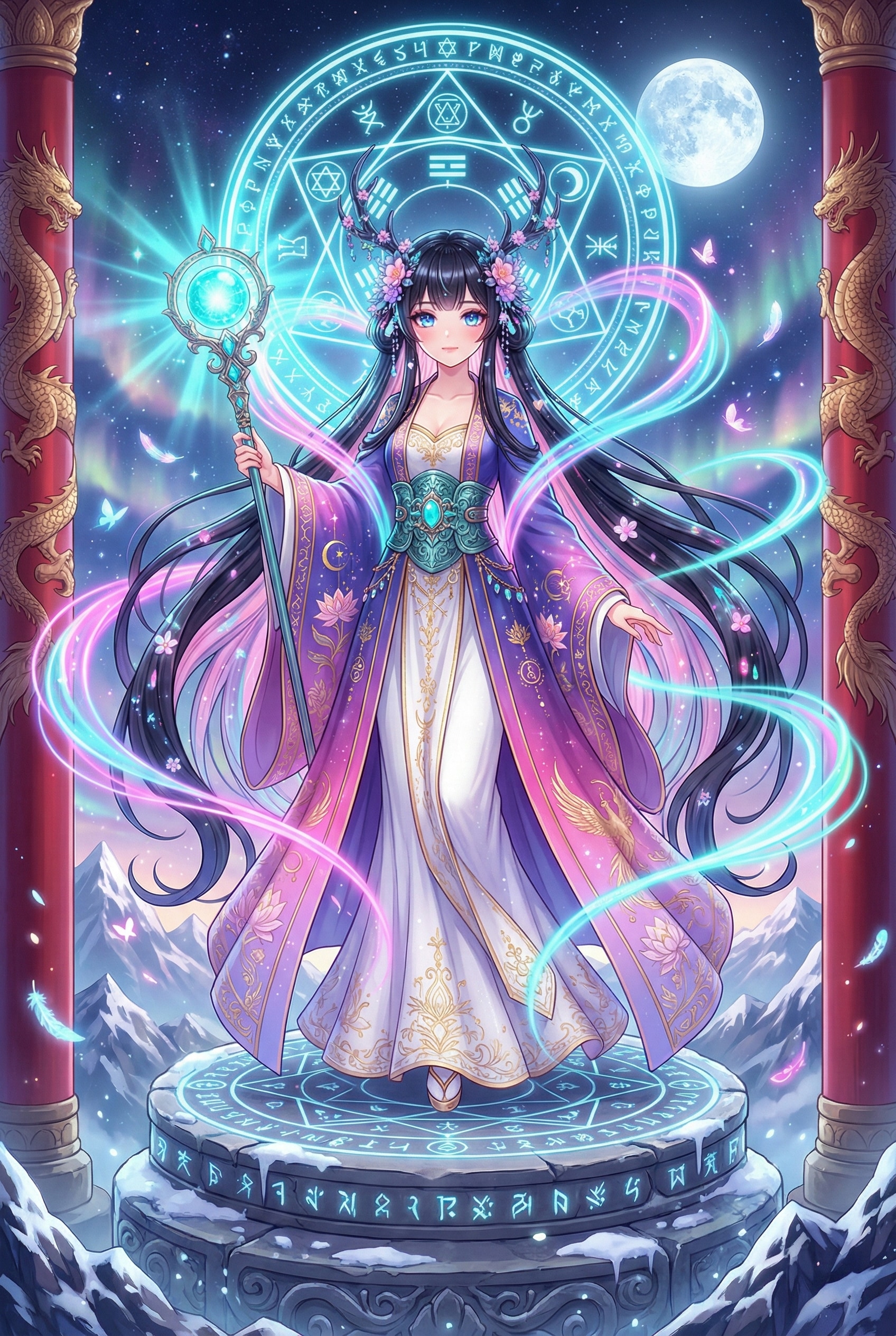 星詠ノ巫女・蒼華 | の人気AIイラスト・グラビア