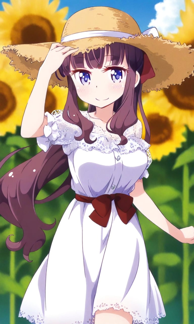 滝本ひふみ 麦わら帽子とワンピース ひまわり畑