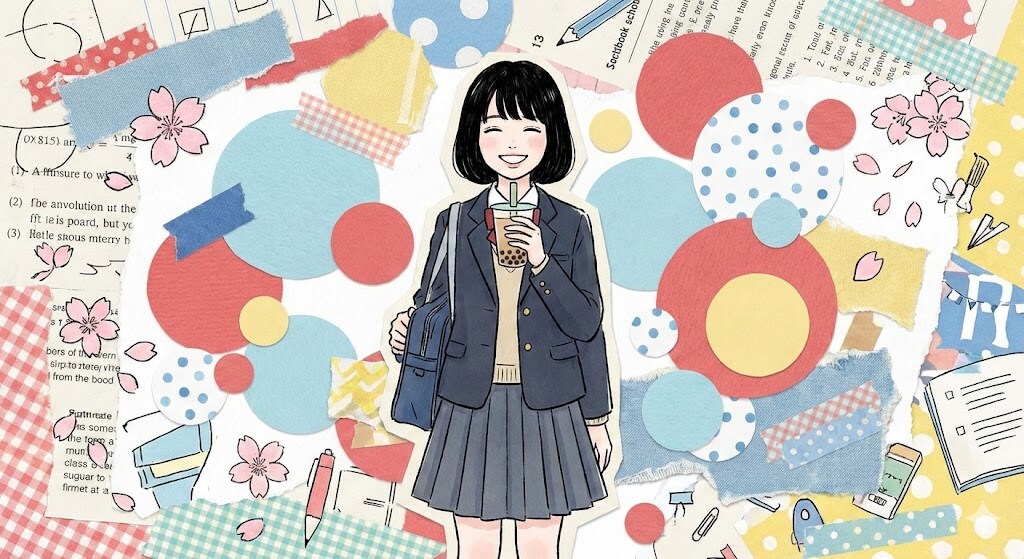 コラージュ女学生 | の人気AIイラスト・グラビア