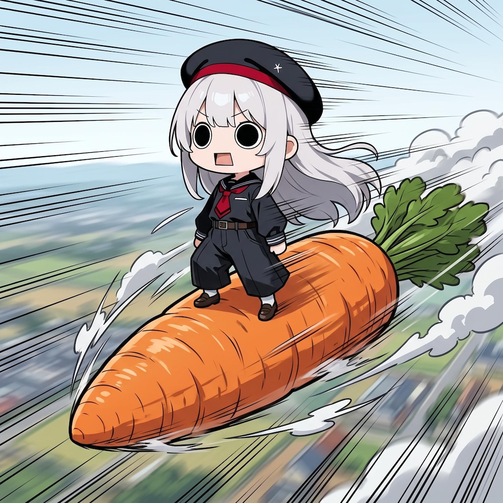 ジェット人参を乗りこなすえらいこっちゃ嬢
