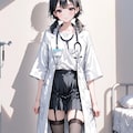 [Private] Hina / 陽菜｜女医脱衣オナニー｜ガーターベルト＆黒ストッキング 2枚目