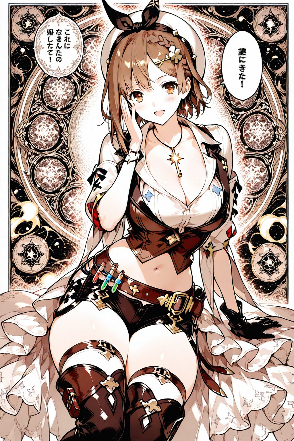 カラーコミック調のライザ♪（クオリティ系呪文と年代呪文で前半と後半、絵柄の変化を付けてみました）