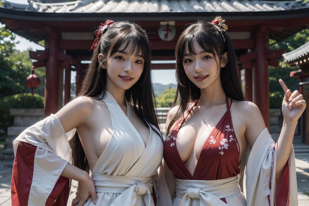横乳巫女