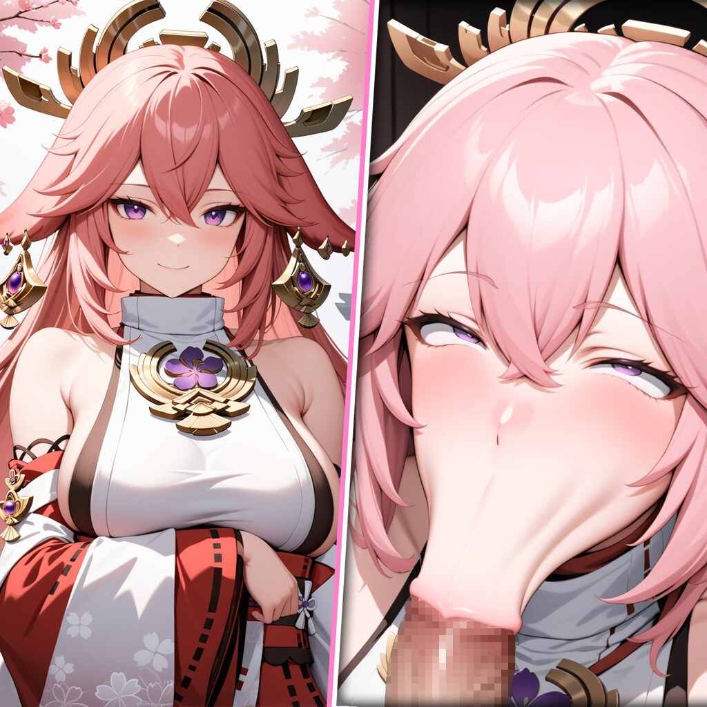 八重神子のド下品ひょっとこフェラ顔