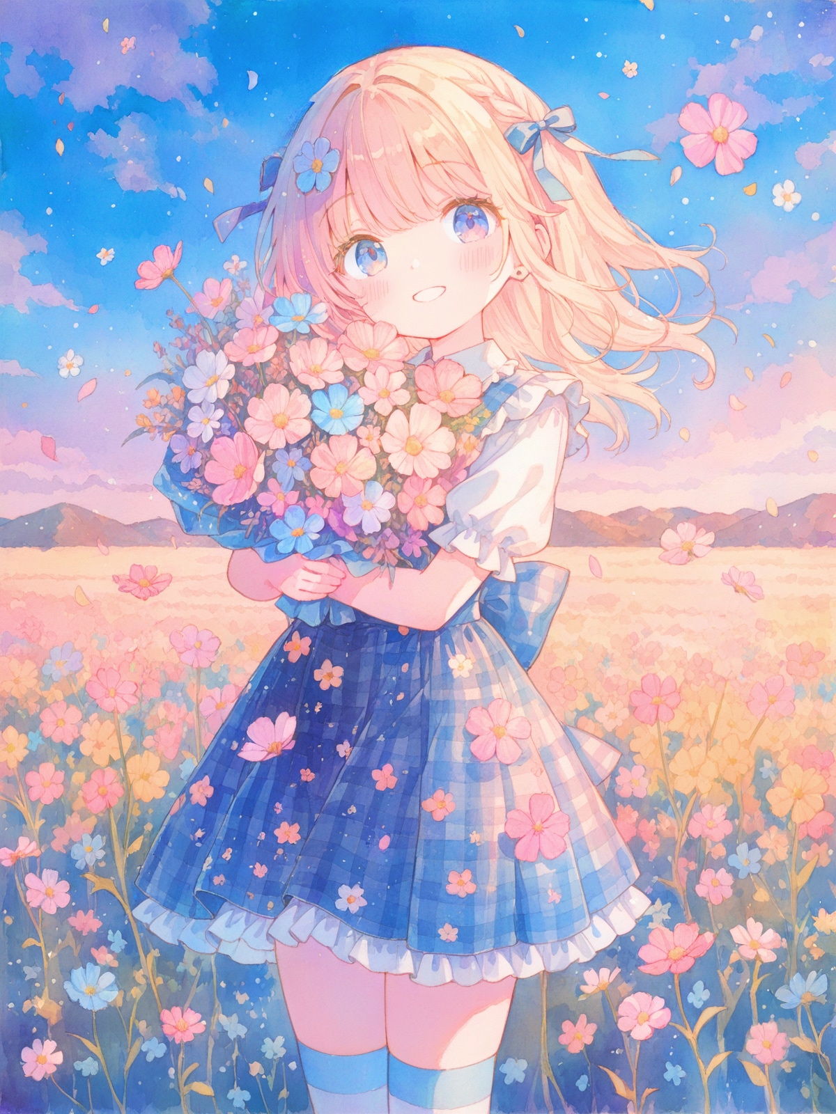 コスモス畑で貴方を待ってる | の人気AIイラスト・グラビア