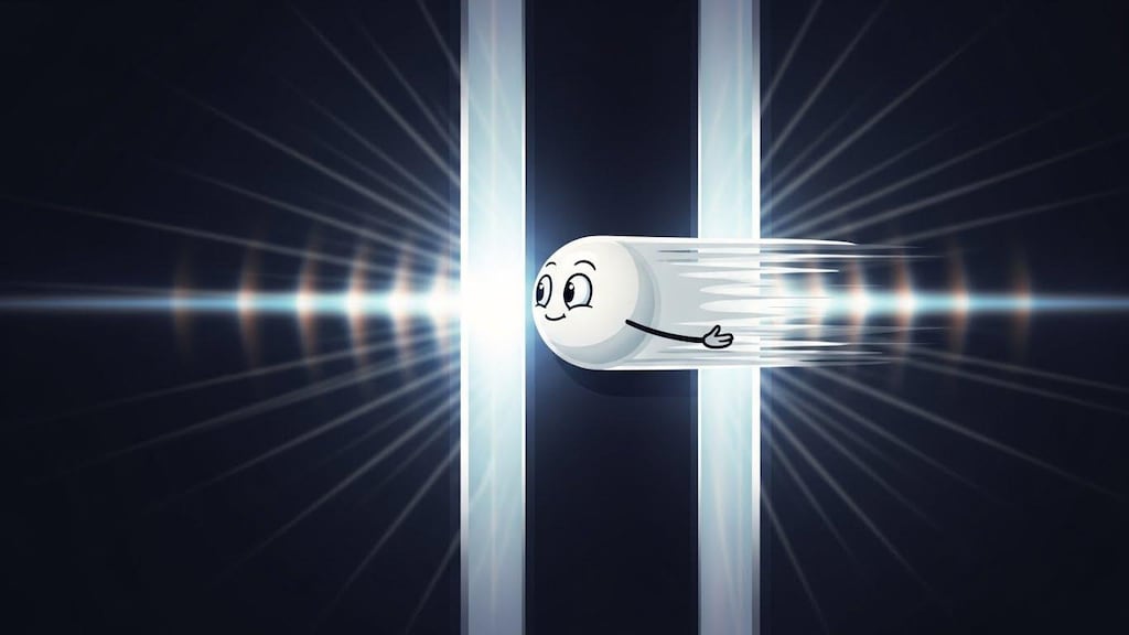 スリットを抜ける どうてんピーくん