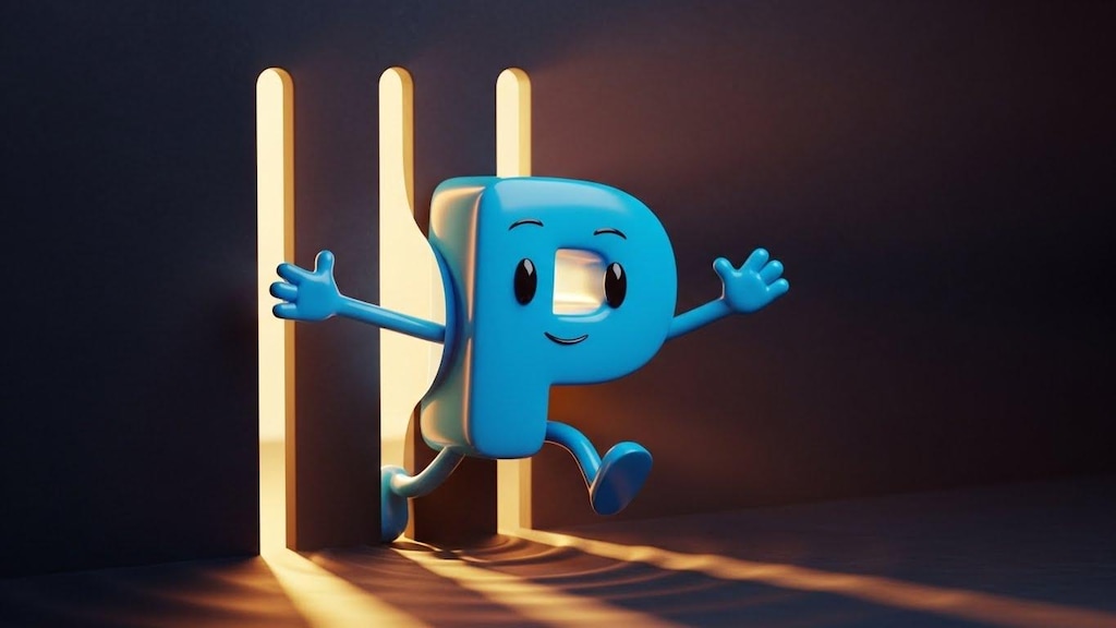 スリットを抜ける どうてんピーくん