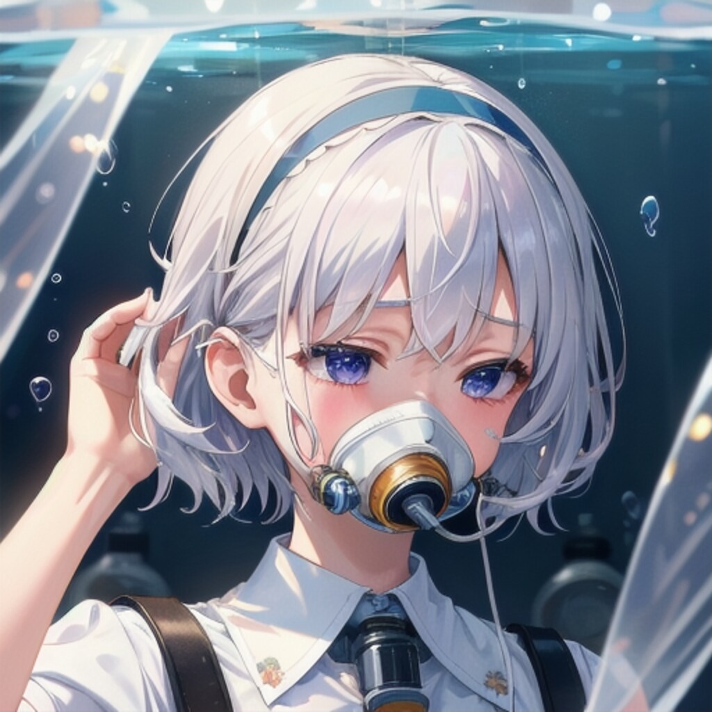 今日も暑いので水の中で過ごしまーす