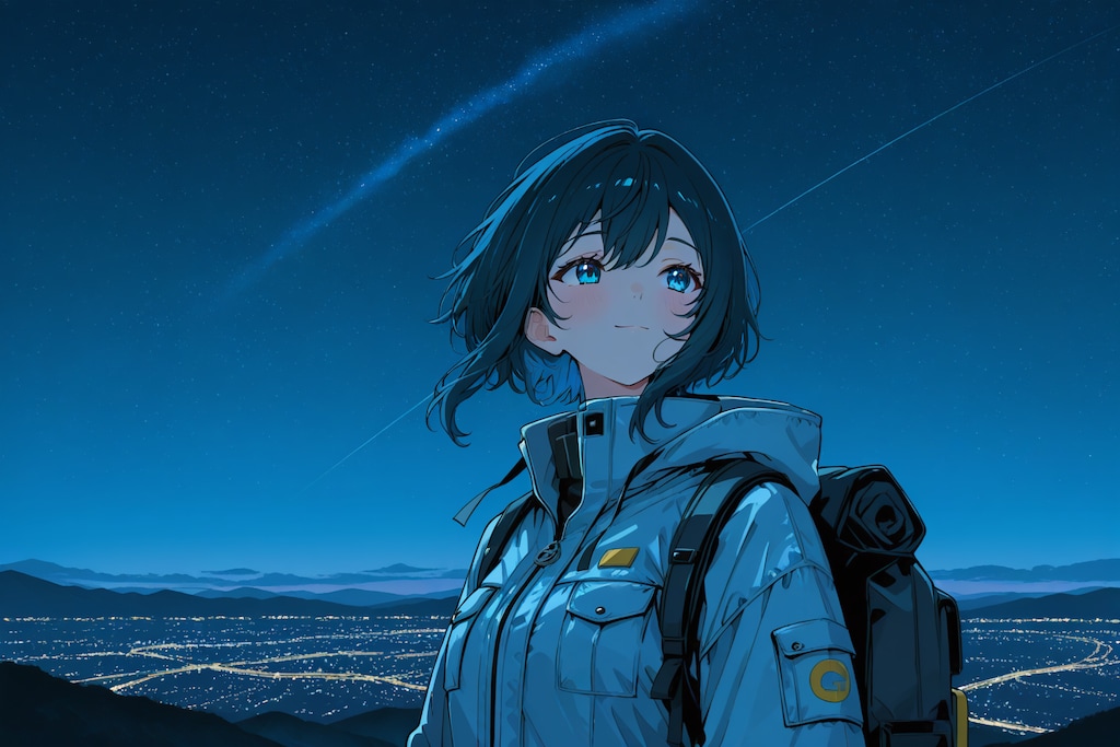 夜景の観える山頂