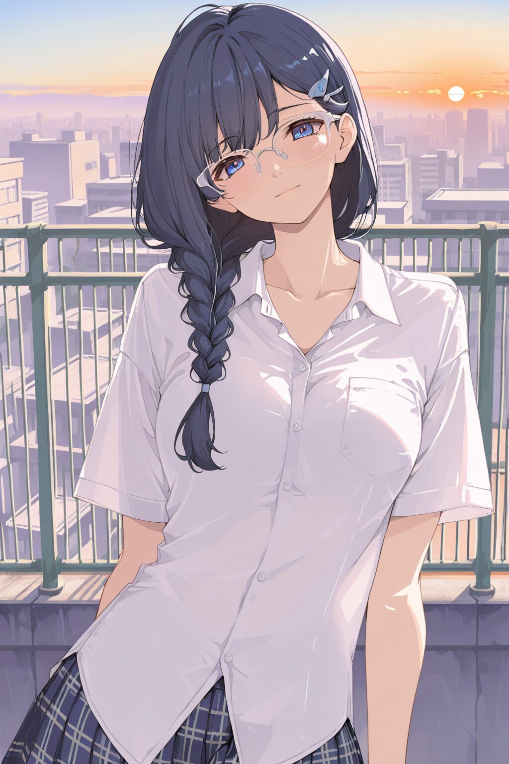 屋上の夕暮れ