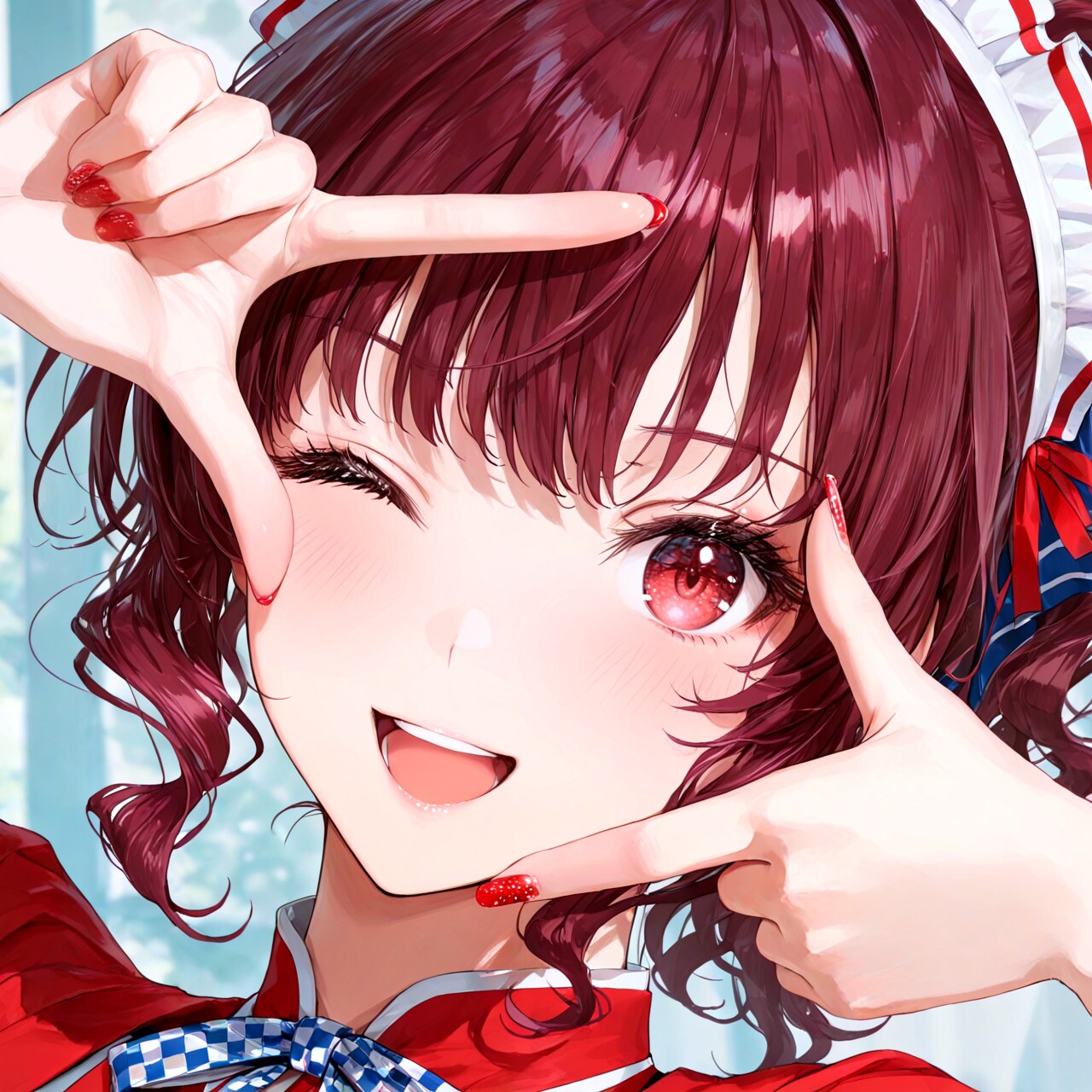 指フレームのリボンちゃん
