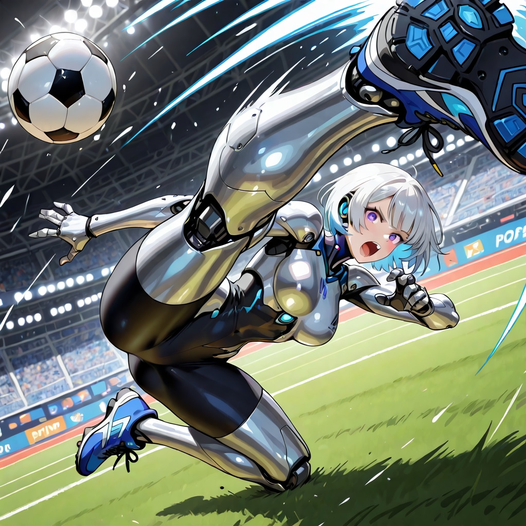 ちちぷい生成メカ娘　サッカー　ボールが抜けた