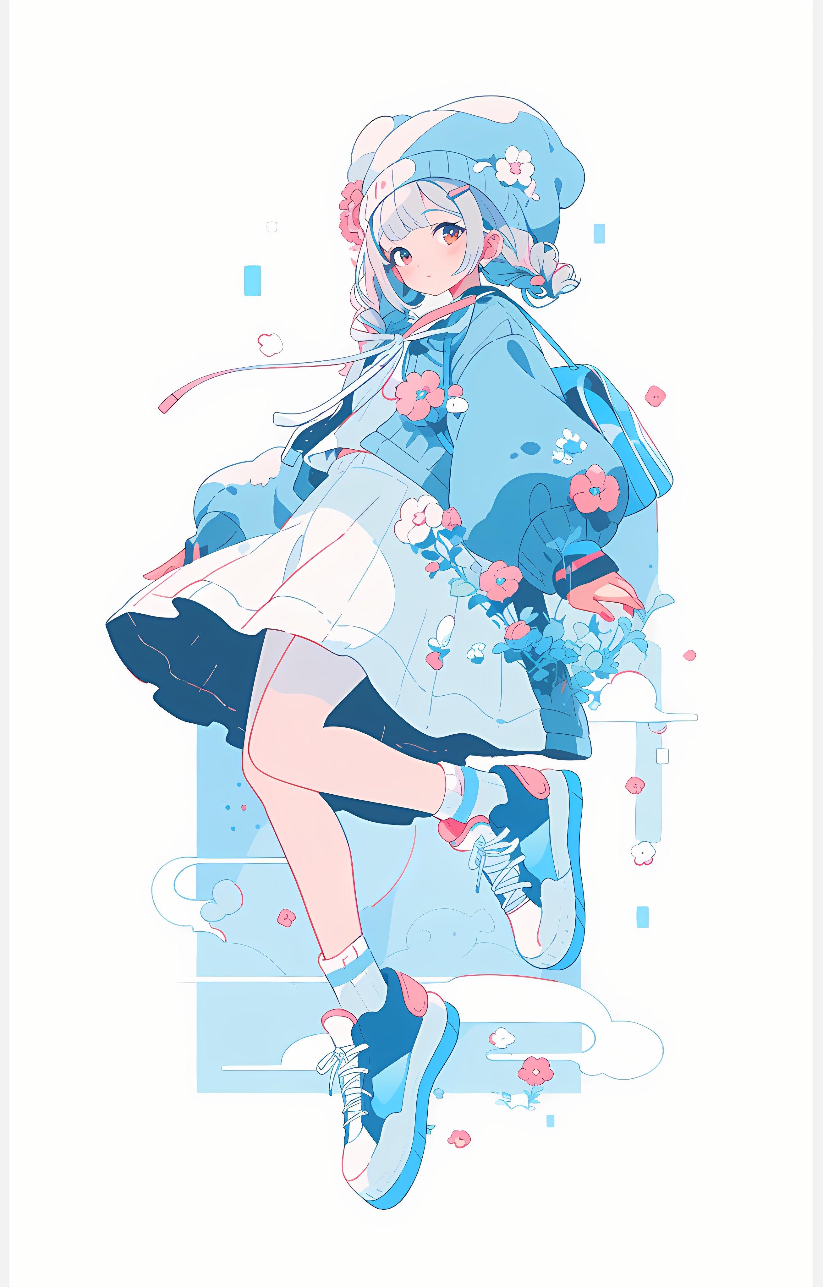 もこもこ帽子の女の子