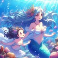 人魚の母娘 4枚目
