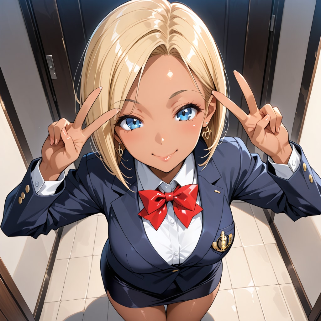 制服の金髪ギャル