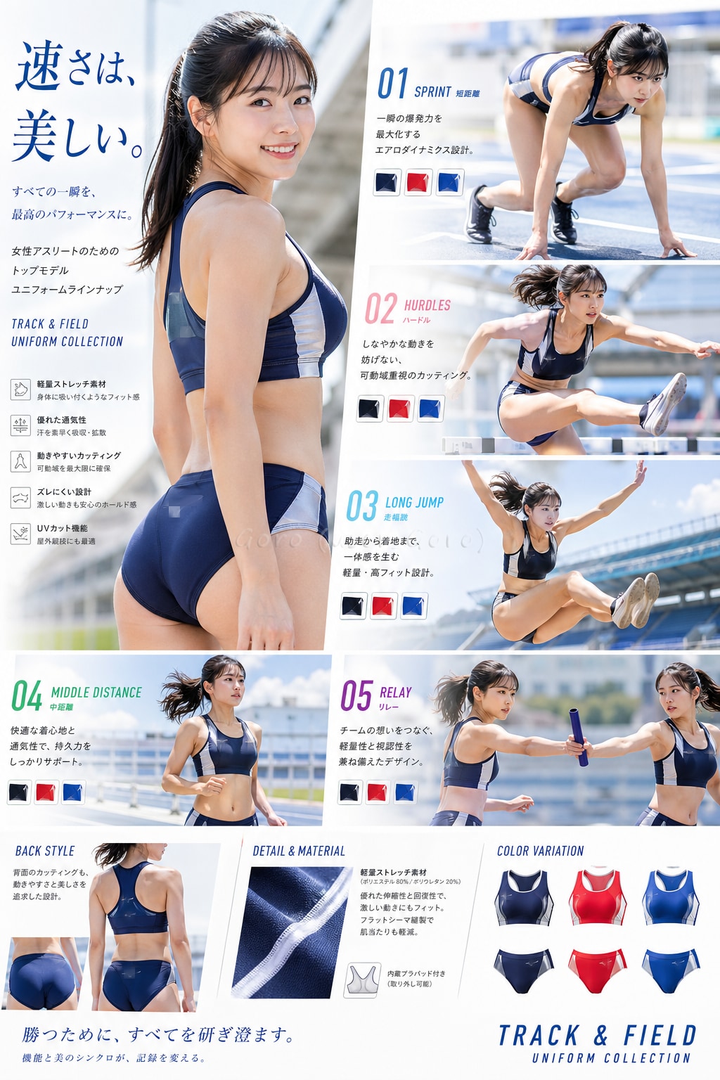 陸上競技用ユニフォームカタログのイメージ