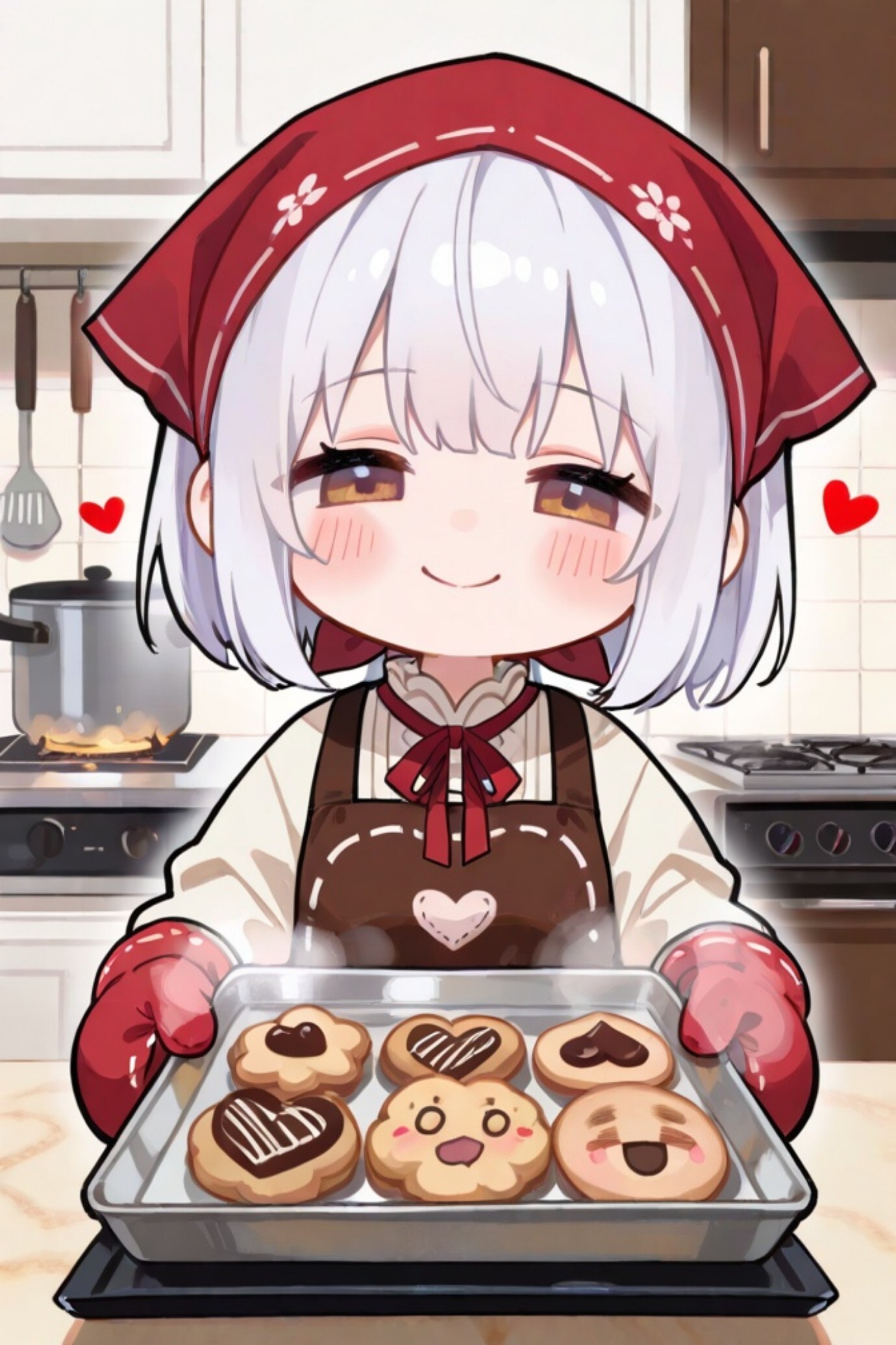 クッキーを焼いた白髪ちゃん | の人気AIイラスト・グラビア