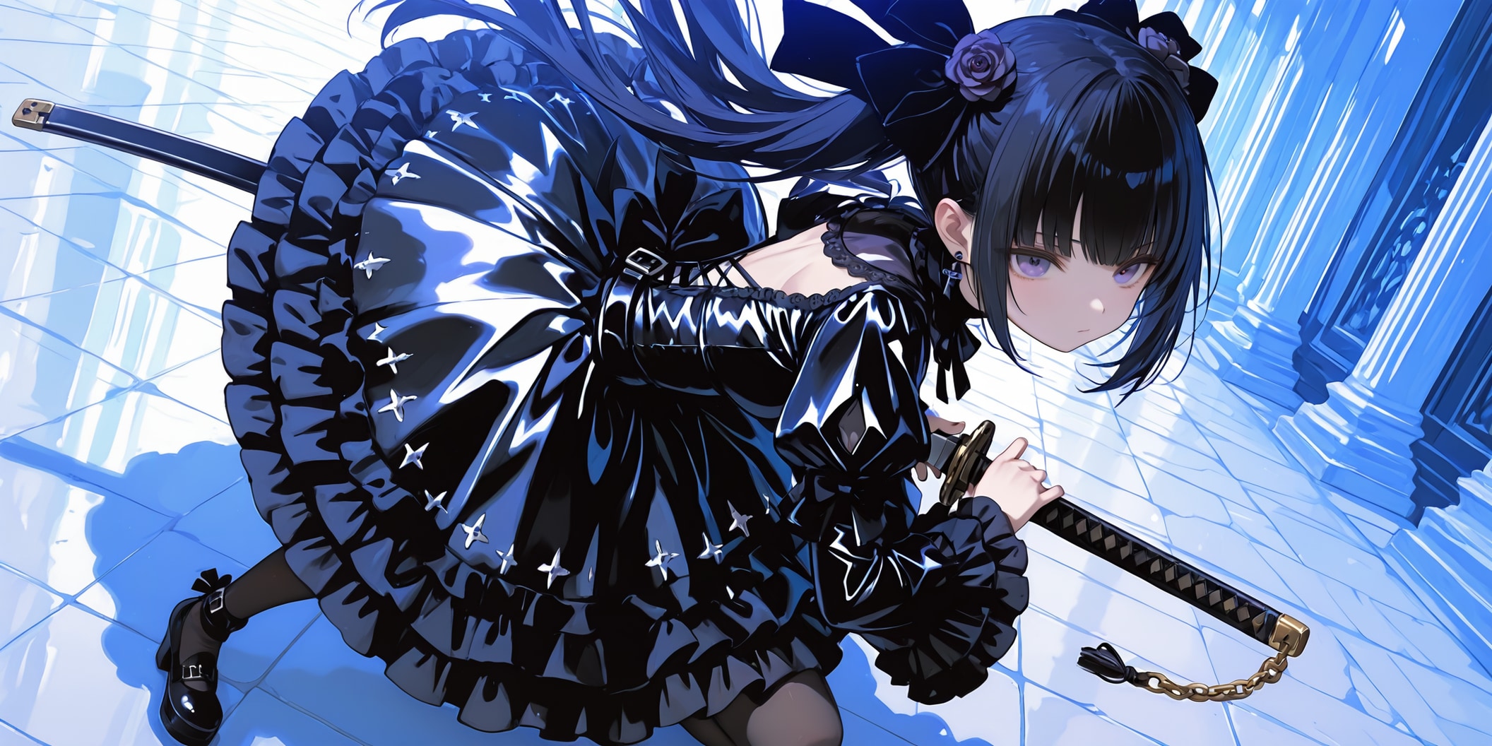 黒ゴスさんの抜刀術 | の人気AIイラスト・グラビア