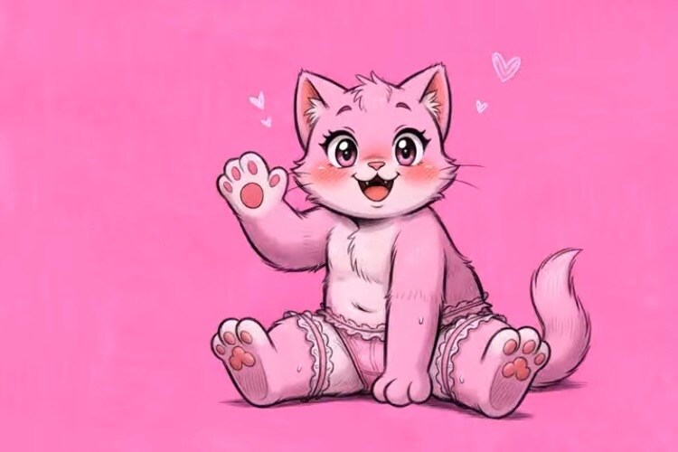 ピンクの猫くん