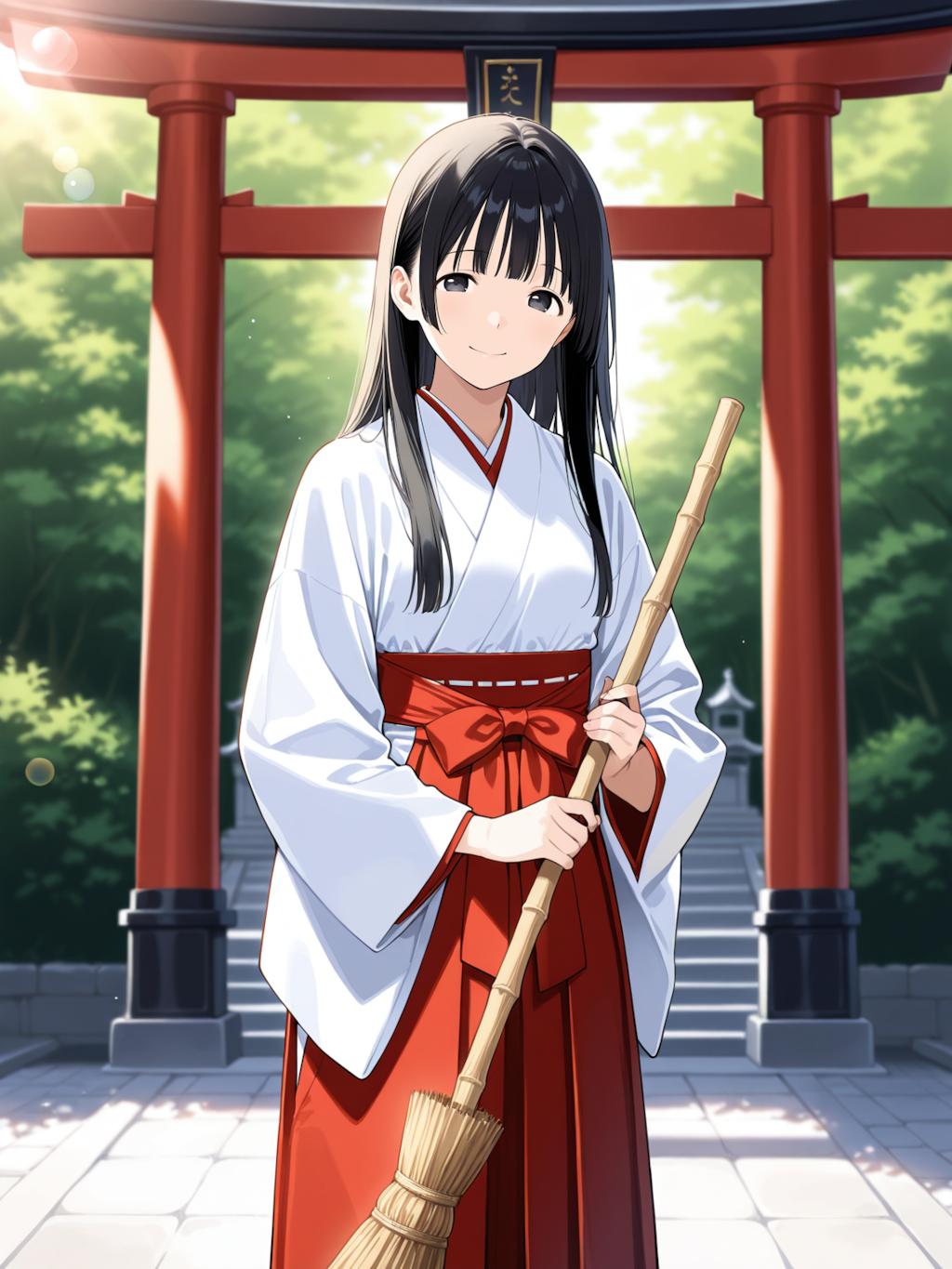 近所の神社の巫女さん