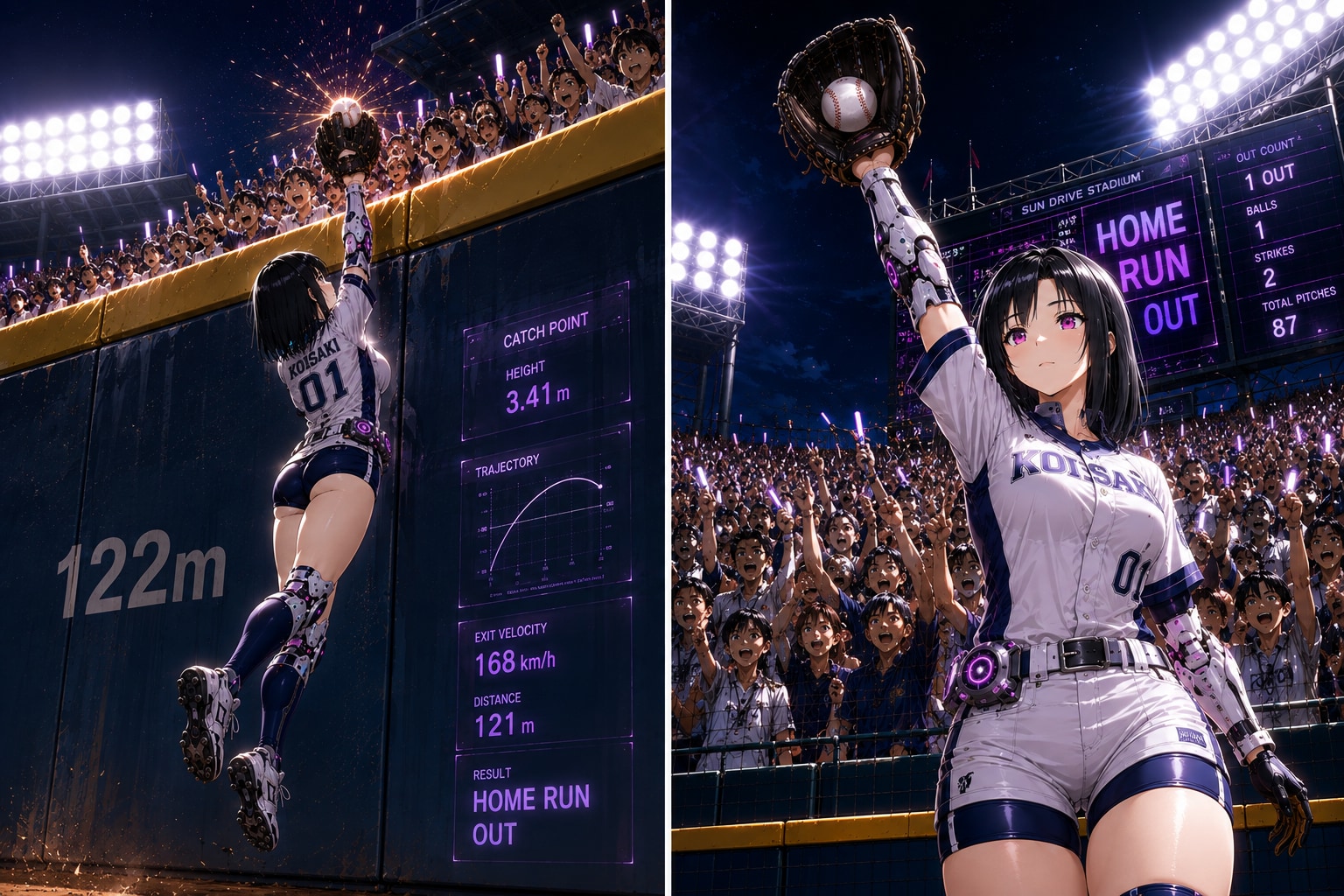 エクストリーム甲子園でホームランキャッチ | の人気AIイラスト・グラビア