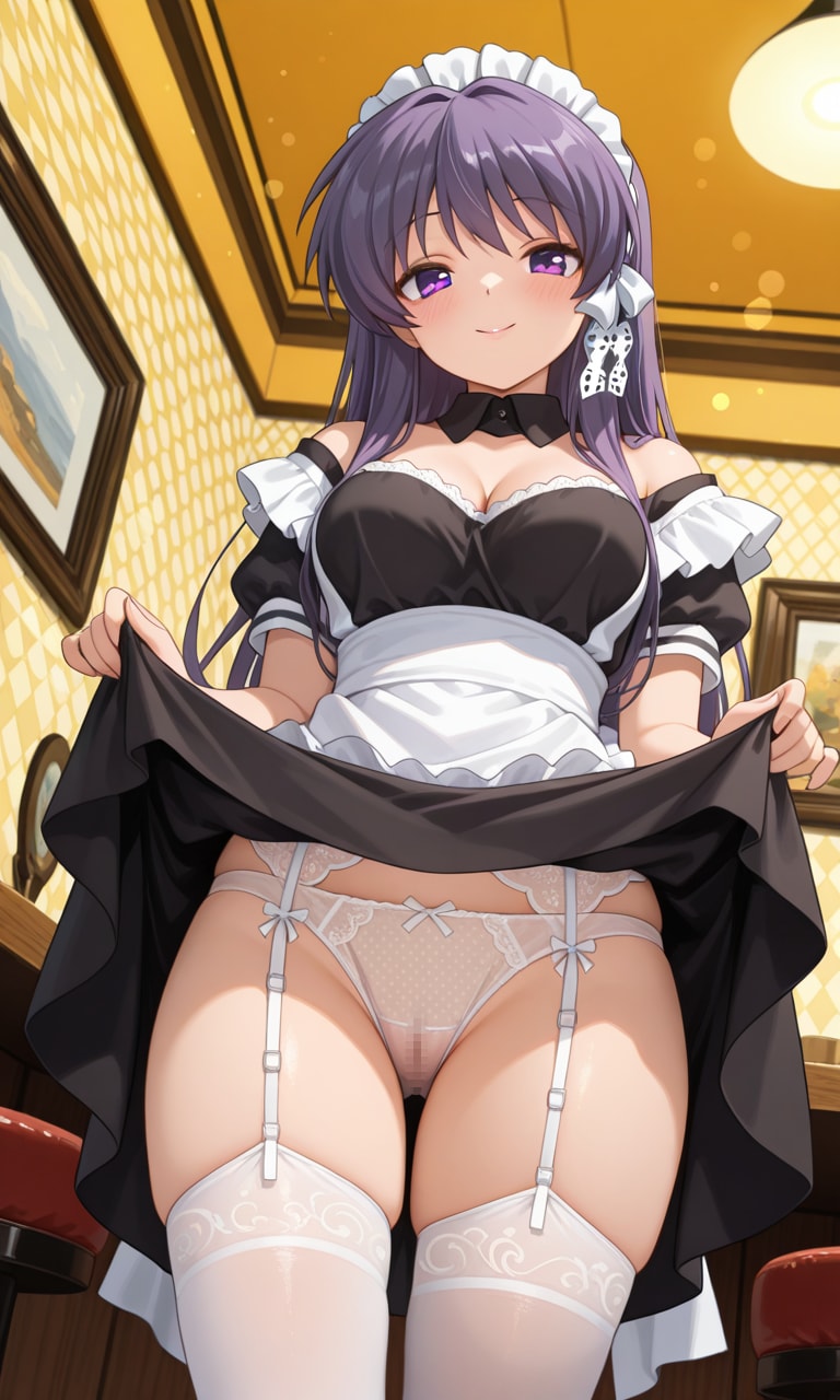 たくし上げエロメイドの杏