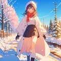 雪と女の子 4枚目
