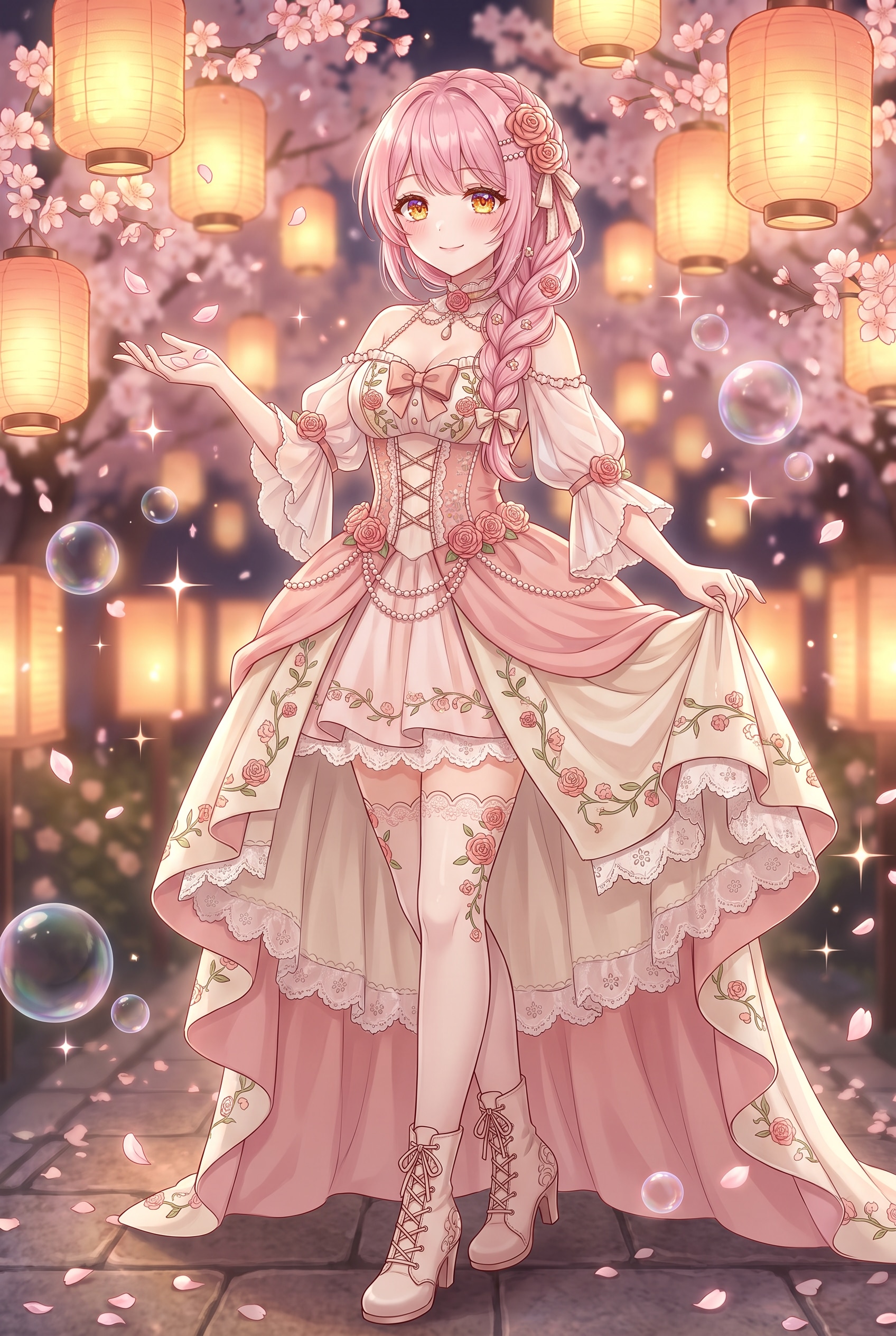 桜灯華宴 | の人気AIイラスト・グラビア
