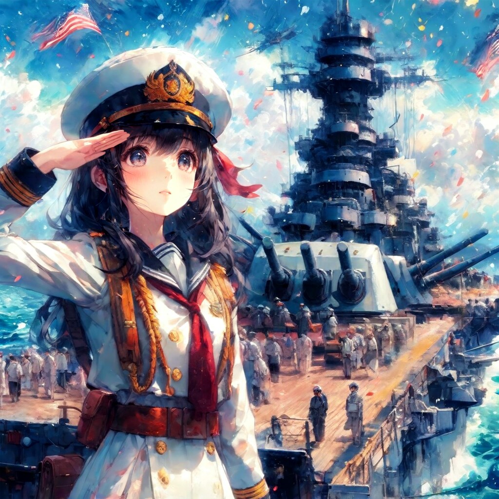 敬礼する少女18