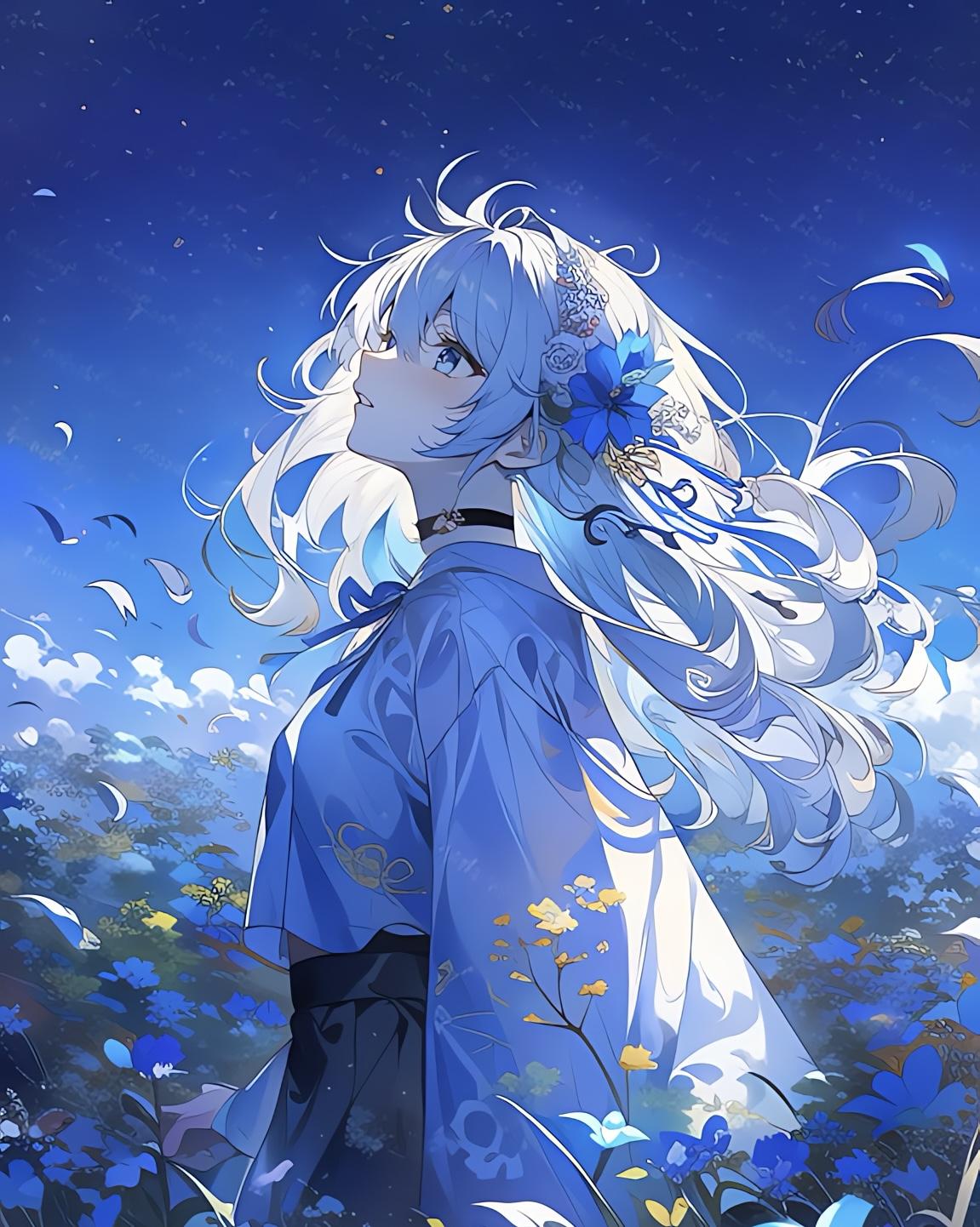 ネモフィラ畑にて。